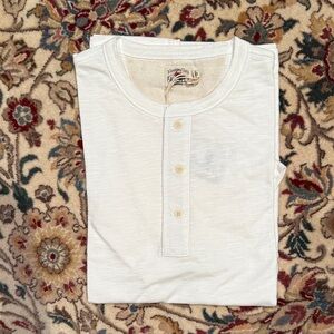 Faherty Cream Long Sleeve Henley